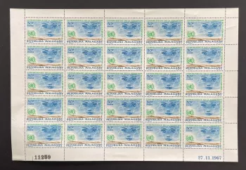 Madagascar 1967 YT 445 planche droits femme ONU balance justice