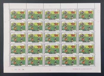 Madagascar 1971 YT 495 planche UNICEF anniversaire dessin enfant zébu