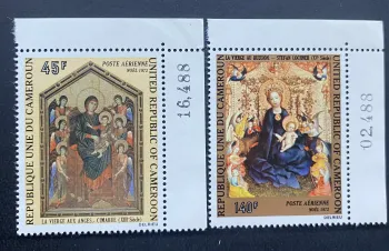 Cameroun 1972 Mi. 717-718 Noël Vierge Cimabue Lochner peinture