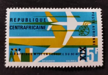 Centrafrique 1966 Mi. 126 Air Afrique DC-8F poste aérienne avion aviation