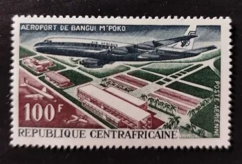 Centrafrique 1967 Mi. 127 poste aérienne aéroport Bangui M'Poko avion