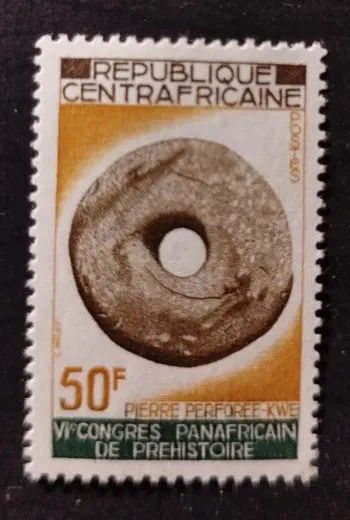 Centrafrique 1967 Mi. 151-154 Congrès panafricain préhistoire pierre