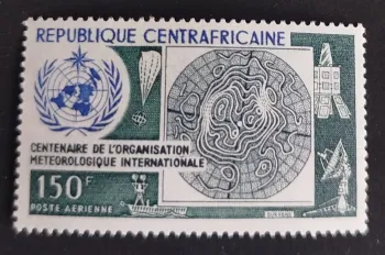 Centrafrique 1973 Mi. 326 poste aérienne météorologie OMM satellite