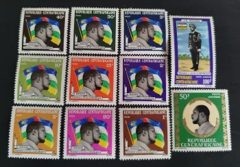 Centrafrique 1973 Mi. 328-338 Bokassa président à vie drapeau