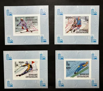 Centrafrique 1979 Mi. Bl. 632-635 ND JO Lake Placid ski hockey
