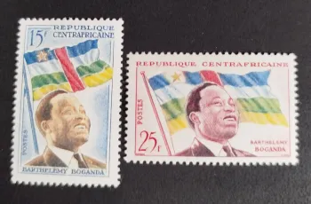 Centrafrique 1959 Mi. 1-2 Barthélemy Boganda drapeau national président