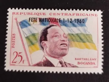 Centrafrique 1960 Mi. 15 Barthélémy Boganda fête nationale drapeau