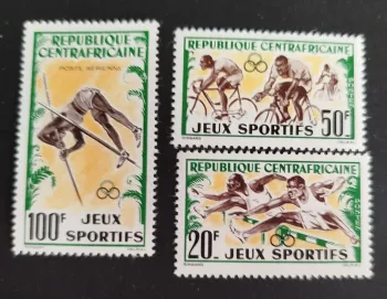 Centrafrique 1962 Mi. 25-27 Jeux sportifs olympiques cyclisme haies