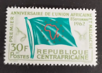 Centrafrique 1962 Mi. 30 Union Africaine Malgache drapeau Afrique