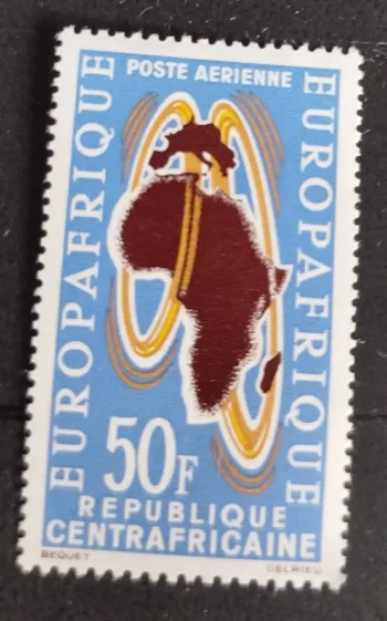 Centrafrique 1963 Mi. 46 Europafrique poste aérienne carte Afrique