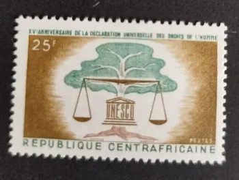 Centrafrique 1963 Mi. 51 Déclaration droits homme UNESCO balance arbre