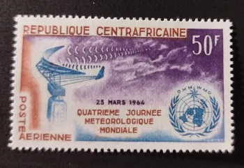 Centrafrique 1964 Mi. 56 Poste aérienne journée météorologique OMM