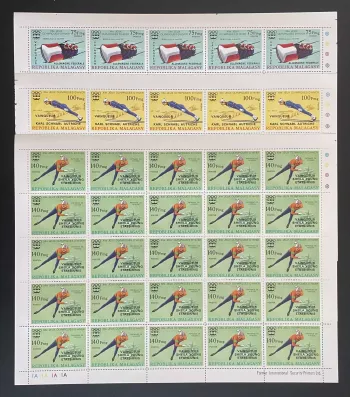 Madagascar 1976 YT 597-599 planche Jeux Olympiques hiver Innsbruck