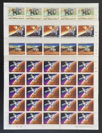 Madagascar 1976 YT 600-603 planche Opération Viking Mars espace sonde