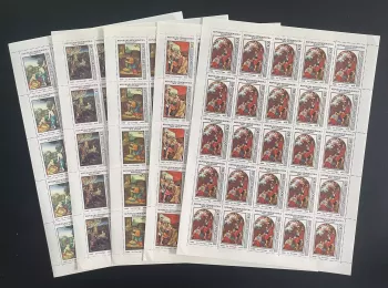 Madagascar 1984 YT 709-713 sheet Correggio Renaissance painting