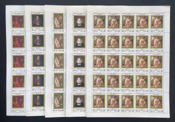Madagascar 1986 YT 766-770 sheet Rembrandt Rubens painting art