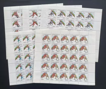 Madagaskar 1988 YT 847-851 Bogen Olympische Winterspiele Calgary Ski Hockey