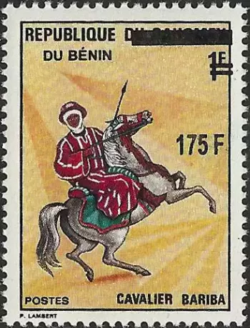 Bénin 2008 Mi. 1418 surchargé cavalier Bariba cheval équitation
