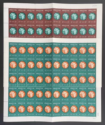 Mali 1962 YT 37-38 planche UPAF Union Postale Africaine carte Afrique