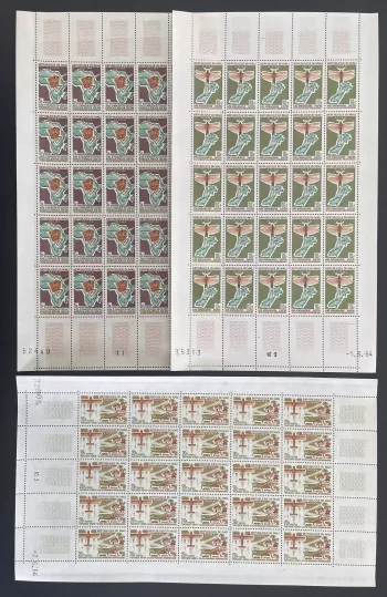 Mali 1964 YT 60-62 sheet OICMA locust insect Africa map