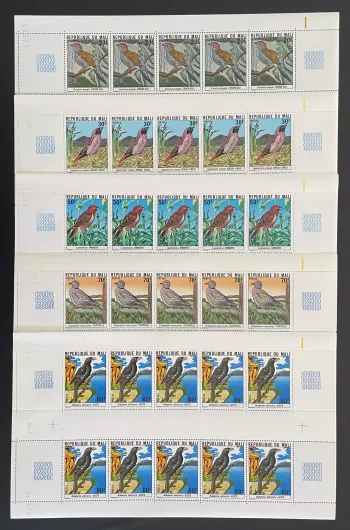 Mali 1978 YT 300-304 Bogen Vögel Schmetterlingsfink Bengalese Turteltaube