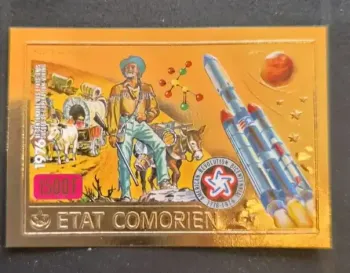 Comores 1976 Mi. 312 ND révolution américaine espace fusée or gold