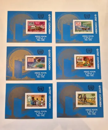 Comores 1976 Mi. Bl. 45 - 50 Service postal ONU UPU satellite