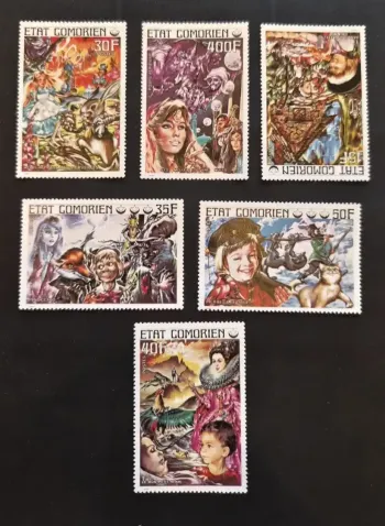 Comoros 1976 Mi. 282-286 Fairy Tales Alice Pinocchio Pierrot Henri
