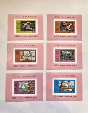 Comores 1976 Mi. Bl. 30 - 35 ND Jeux Olympiques Munich Montréal