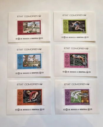 Comores 1976 Mi. Bl. 30 - 35 Jeux Olympiques Munich Montréal sport