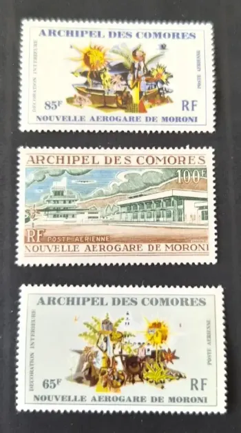 Comores 1972 Mi. 136-138 Nouvelle aérogare Moroni poste aérienne