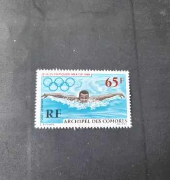 Comores 1968 Mi. 93 Jeux Olympiques Mexico natation papillon poste aérienne