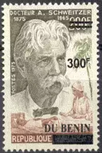 Bénin 2008 Mi. 1427 surchargé Docteur Albert Schweitzer Nobel paix
