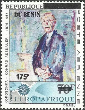 Benin 2008 Mi. 1428 surcharged Adenauer Kokoschka Europafrique Rotary