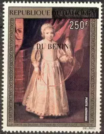 Benin 2008 Mi. 1440 surcharged Champaigne painting portrait child