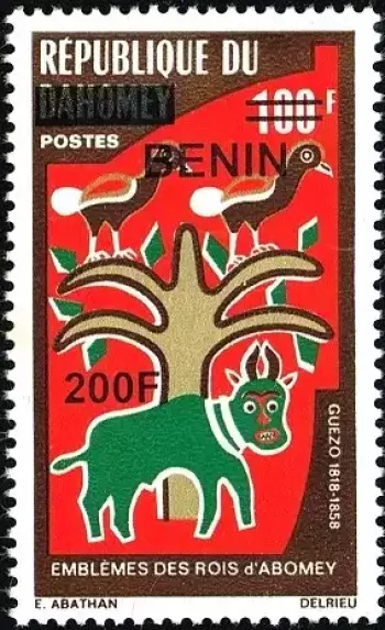 Benin 2009 Mi. 1500 surcharged Abomey Kings Emblems Guezo 200F