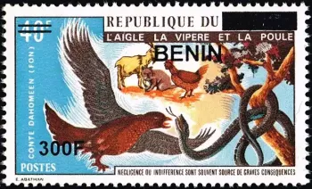 Benin 2009 Mi. 1505 Aufdruck Adler Viper Huhn dahomeyisches Märchen