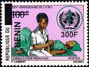 Bénin 2009 Mi. 1512 surchargé 300F OMS consultation prénatale santé