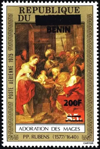 Benin 2009 Mi. 1529 surcharged Rubens Adoration of the Magi painting