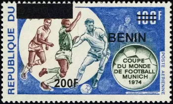 Benin 2009 Mi. 1531 Aufdruck WM Fußball München 1974 Luftpost