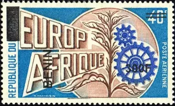 Benin 2009 Mi. 1541 surcharged 300F Europafrique airmail