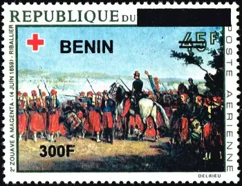 Benin 2009 Mi. 1542 overprint Red Cross Zouave Magenta battle