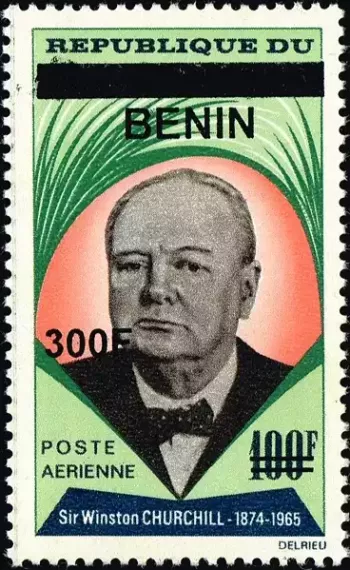 Bénin 2009 Mi. 1555 surchargé 300F Winston Churchill poste aérienne
