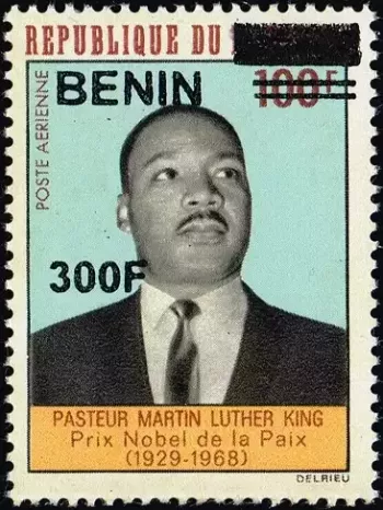 Bénin 2009 Mi. 1557 surchargé Martin Luther King Nobel Paix aérien