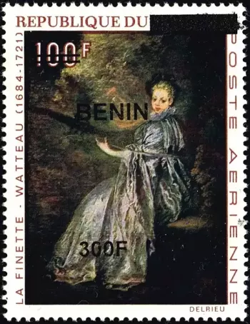 Benin 2009 Mi. 1561 surcharged La Finette Watteau painting