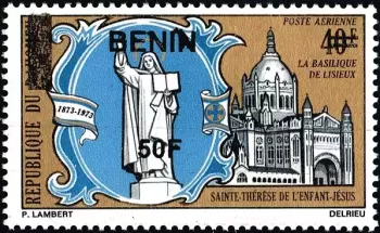 Benin 2009 Mi. 1598 surcharged Basilica Lisieux Saint Therese