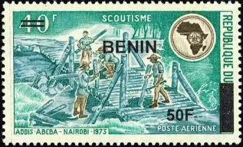 Benin 2009 Mi. 1599 overprint Scouting Scouts Africa airmail