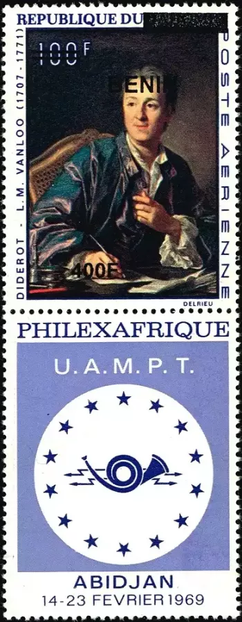 Benin 2009 Mi. 1609 overprinted Diderot Vanloo Philexafrique painting