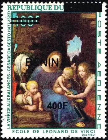 Bénin 2009 Mi. 1610 surchargé Vierge aux Balances Léonard de Vinci