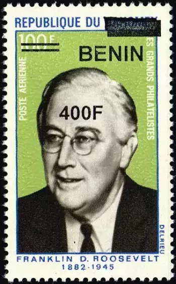 Bénin 2009 Mi. 1611 surchargé Franklin Roosevelt philatélistes